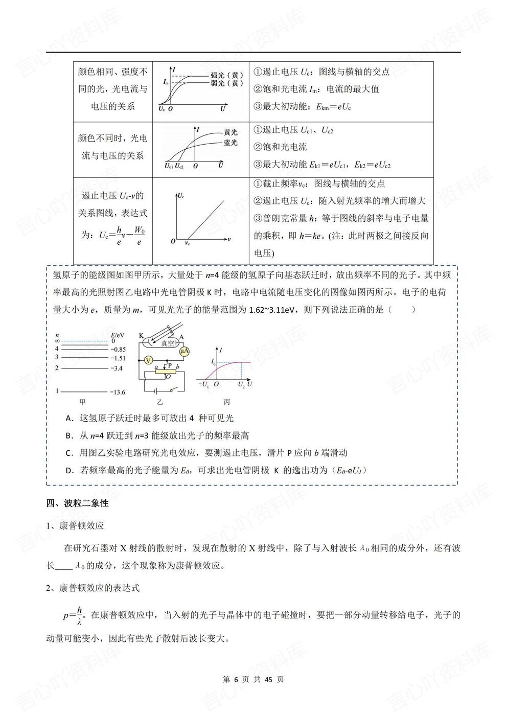 高中物理-高考复习近代物理专项训练答案解析高考物理复习插图高中物理5