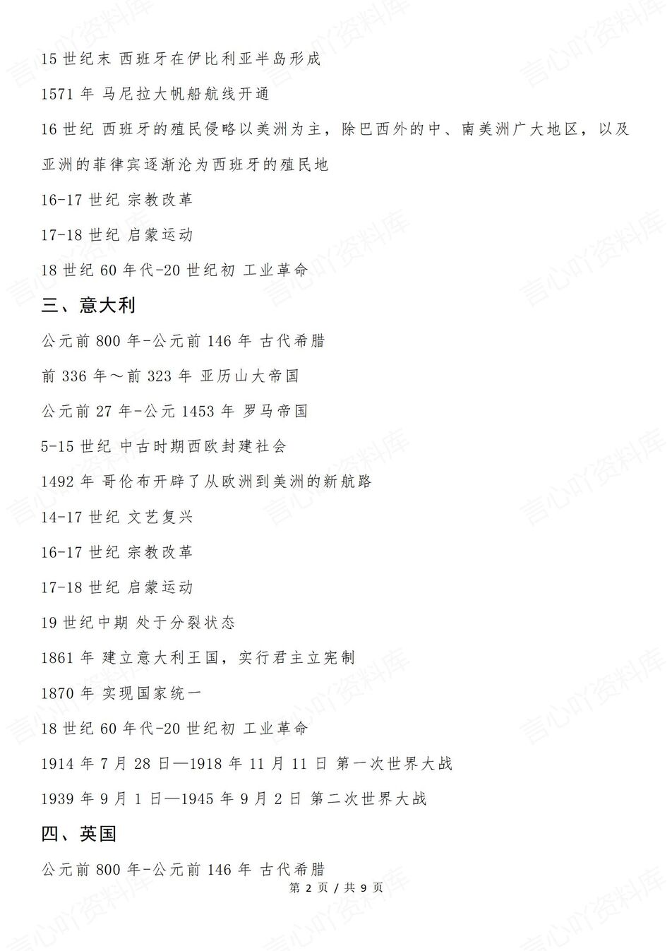 高中历史-世界国别史概括知识梳理汇总世界各国别史（全）插图高中历史1