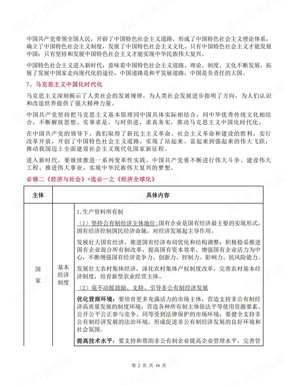 高中政治-高考知识7册书精简版知识汇总高考政治复习插图高中政治1