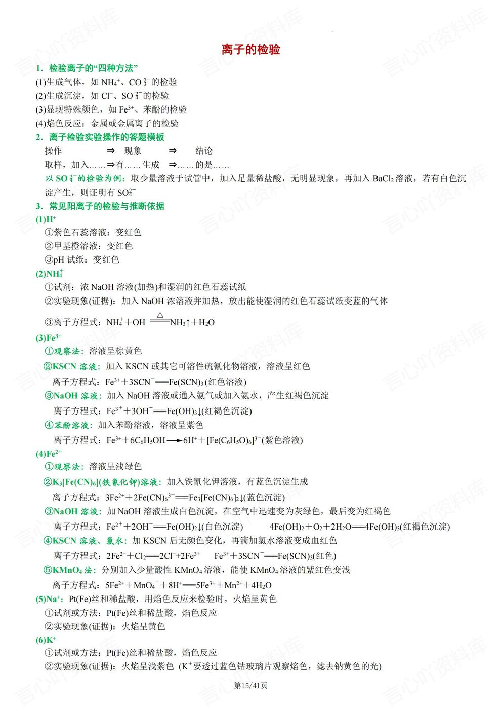 高中化学-实验知识基础化学实验知识归纳高考化学实验专项插图高中化学5