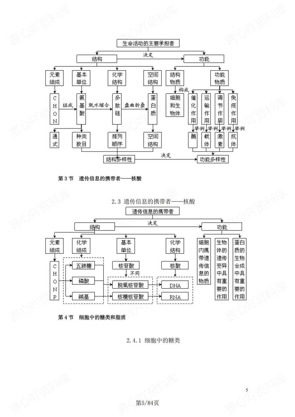 高中生物-二轮复习章节知识导图汇总高考生物复习插图高中生物4